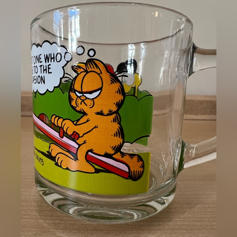 Vintage Garfield Odie McDonalds Glass Mug Cup Jim Davis 1970'S, 1980'S Comic